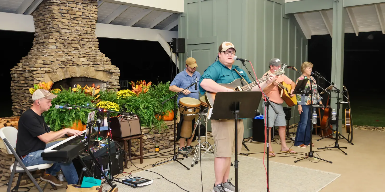 live music band at Camp Beckwith retreat